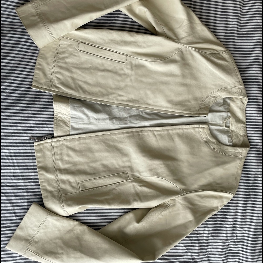 cK Leather Cream Bomber - Pristine!